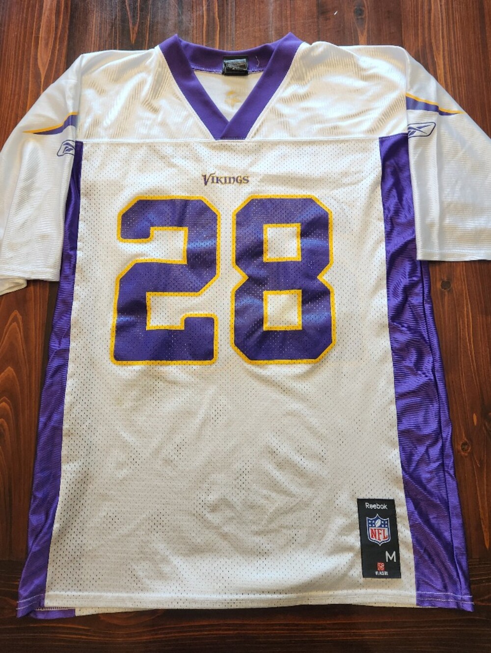 Reebok 2008 #28 Adrian Peterson Minnesota Vikings Away Football Jersey - Size M